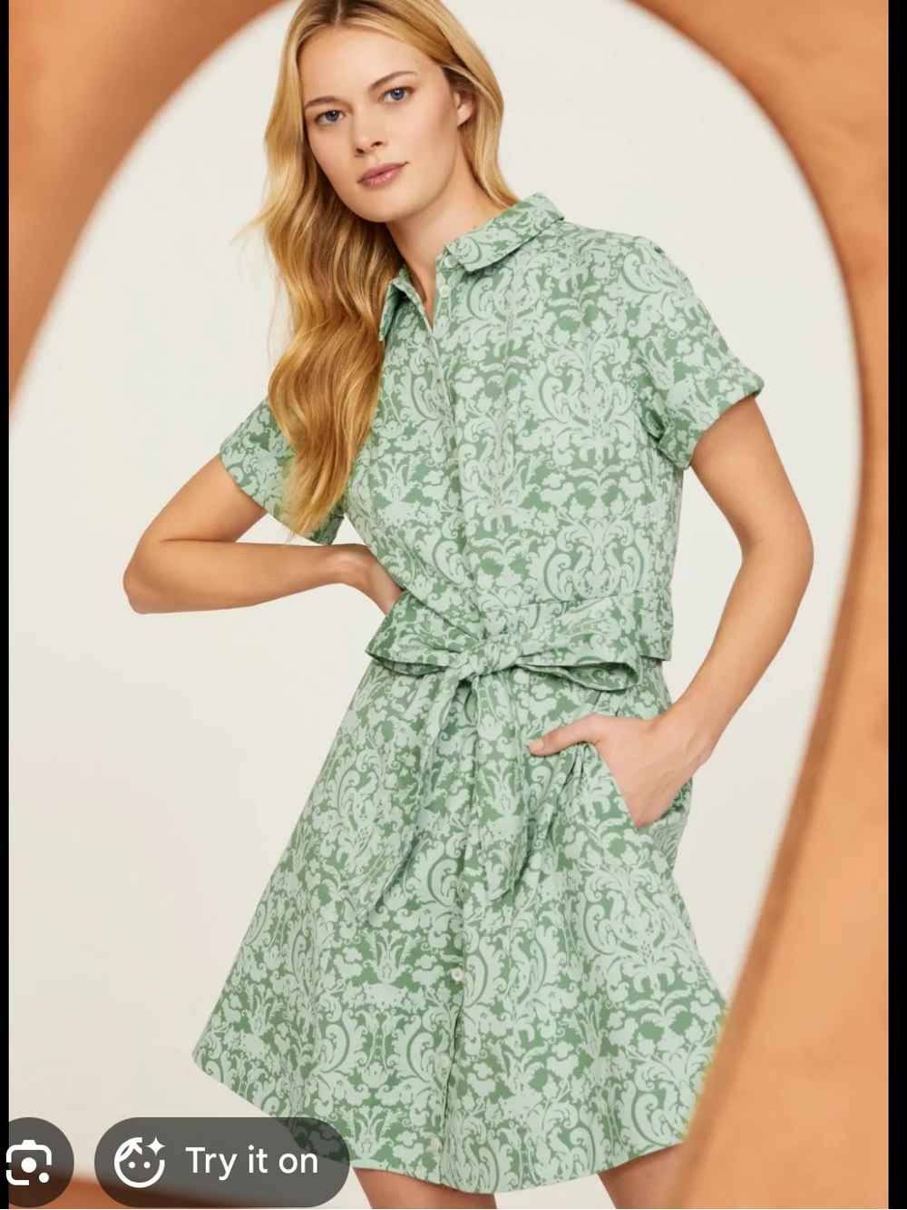 Hill House Laura dress - Green Jacquard